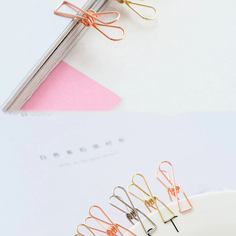 

6 pcs/Set Novelty Solid Color Hollow Out Metal Binder Clips Notes Letter Paper Clip Office Supplies