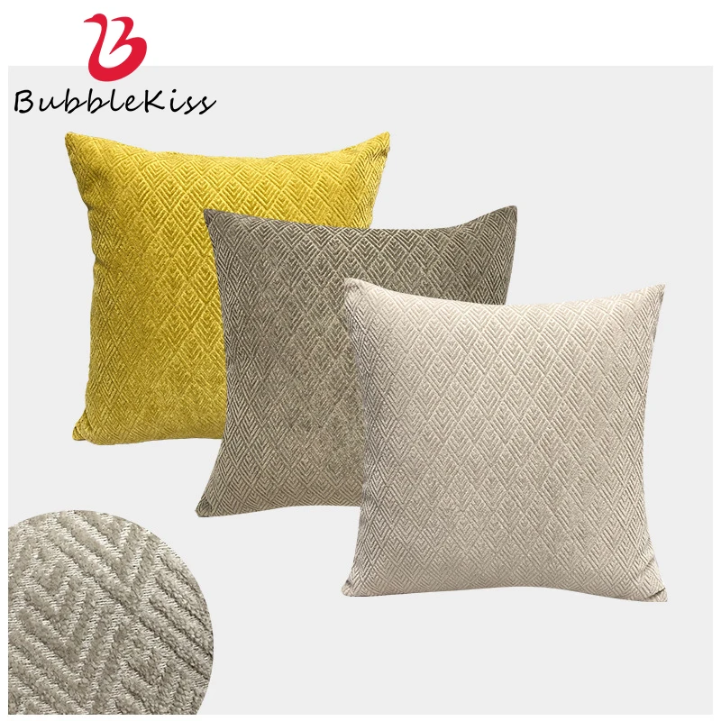 

Bubble Kiss Solid Color Throw Pillows Square Modern Living Room Cushion Cover Bedroom Home Sofa Decor Office Lumbar Pillow Case