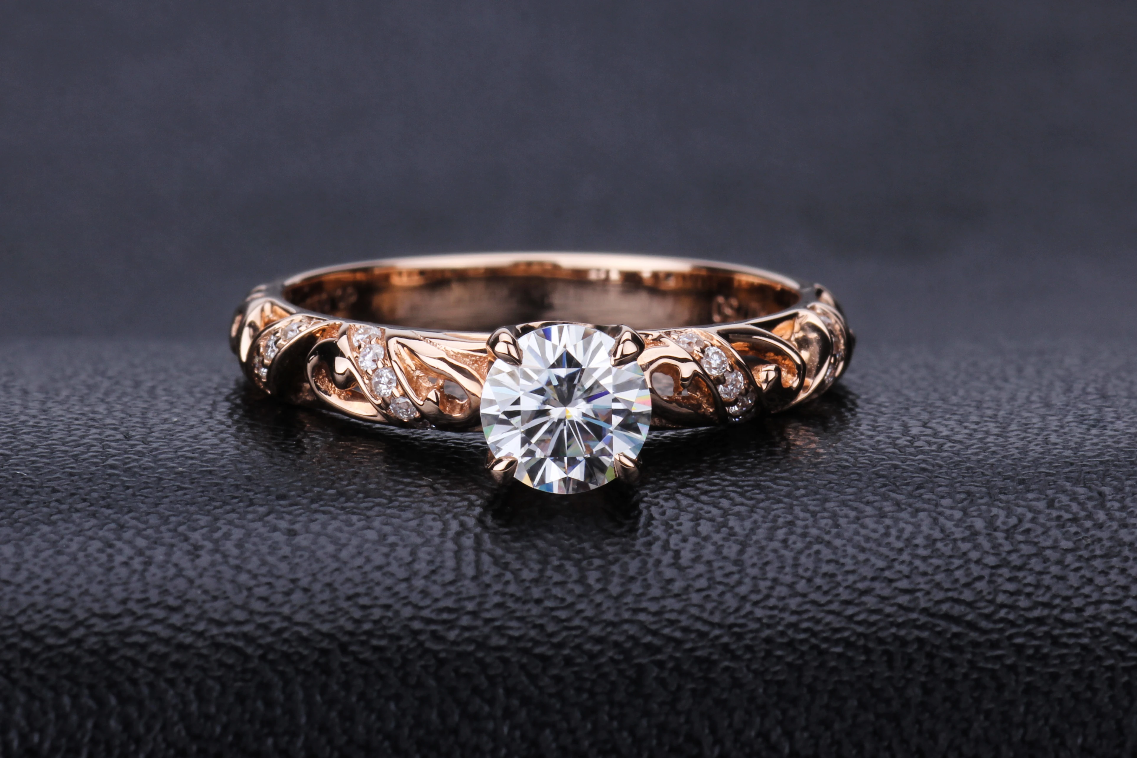 

Кольцо обручальное Starszuan с муассанитом 18k EF, обручальное кольцо с позитивным муассанитом, прошло испытание в классическом стиле для женщин