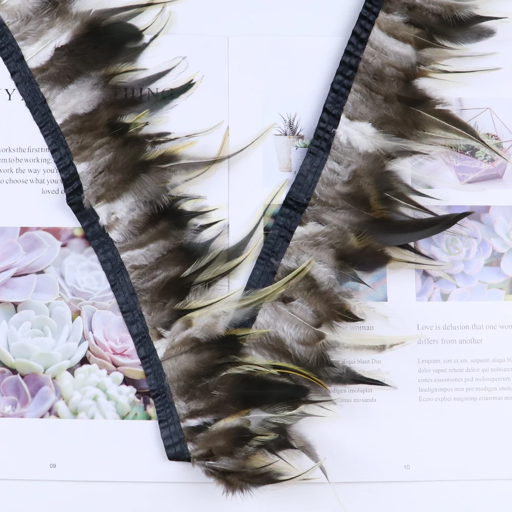 

5M Natural Rooster Feathers Trim Fringe DIY Wedding Dress Sewing Carnival Party Decoration Plumes Ribbon Crafts Wholesale