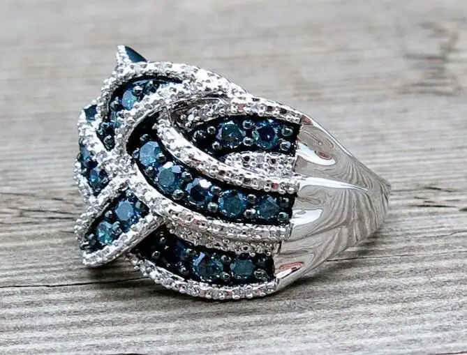 2019 Новый Bling CZ камень циркон S925 стерлингового серебра Цвет кольца для женщин