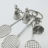 badminton keychain set alloy badminton racket pendant keychain pendant sports gifts small gifts wholesale