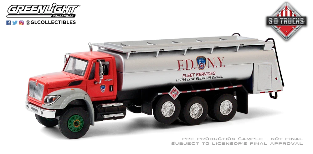 

GREENLIGHT 1/64 2018 international workstar tanker truck FDNY New York City Fire Deparment Collect die-casting alloy car models