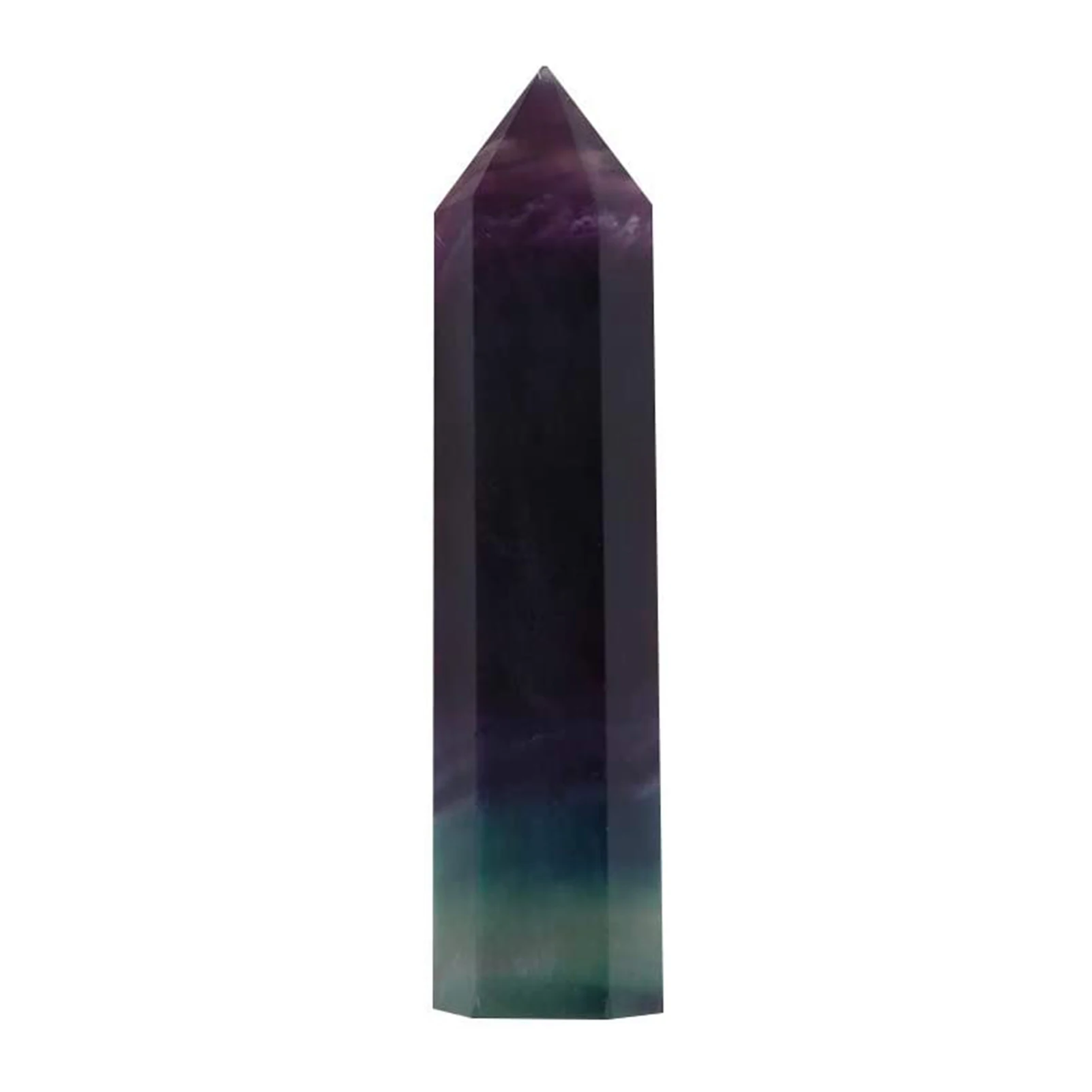 

Colorful Fluorite Column Ornaments Natural Stone 6-Prism Crystal Column Green Fluorite Purple Fluorite Crystal LBE