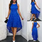 Женское винтажное платье без рукавов, однотонное кружевное платье с низким вырезом, лето 2021