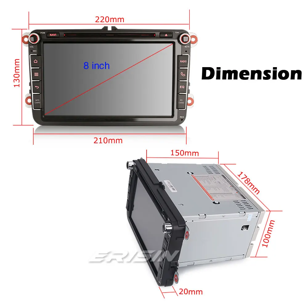 Эрмисин 6985 8-дюймовый Android 10 0 GPS 4G BT WiFi DAB Carplay для VW Caddy Eos Golf Jetta Passat Polo Sharan Touran Tiguan T5 |