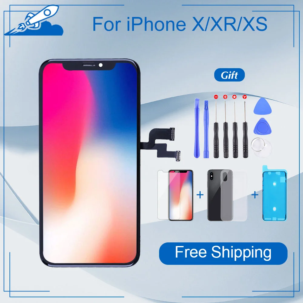 

NEW Elekworld Grade For IPhone X OLED XS MAX XR TFT With 3D Touch Digitizer Assembly 11 12 Pro Max LCD Screen Replacement
