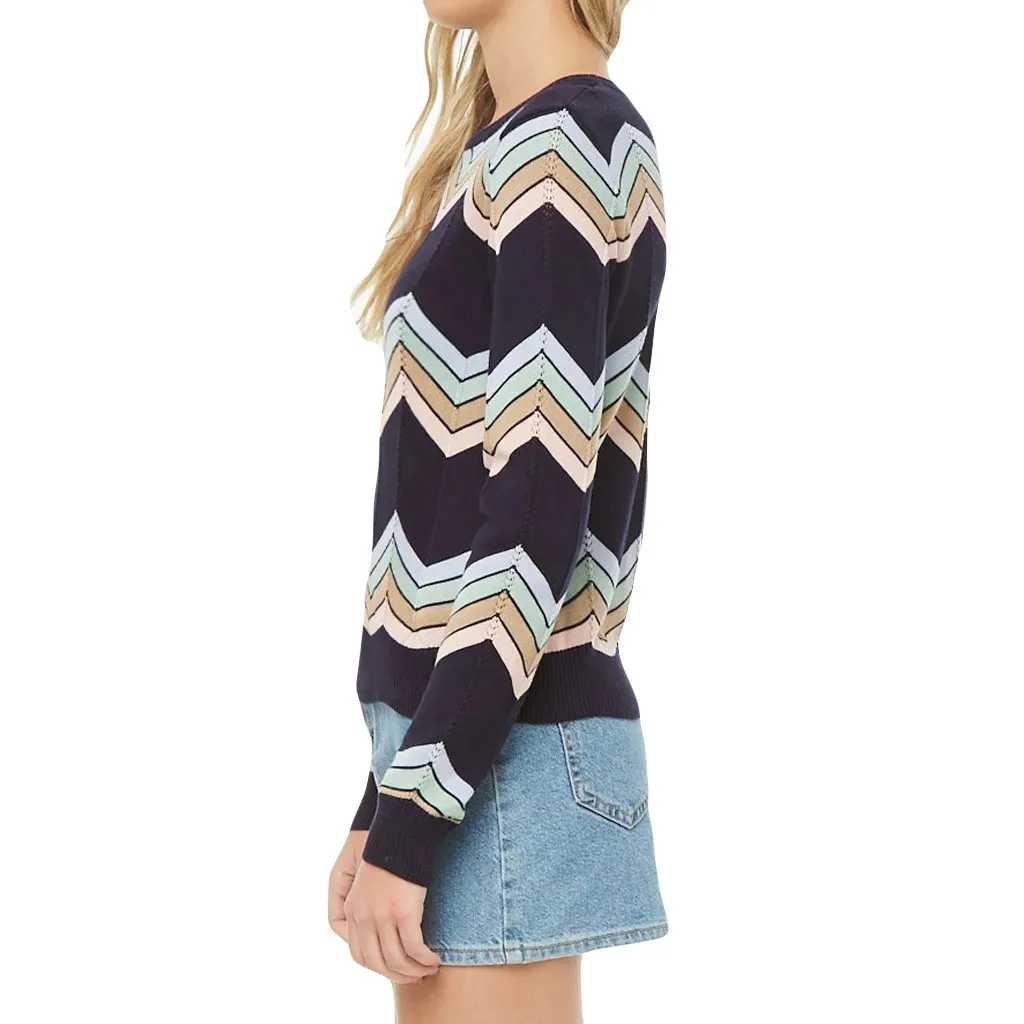 Новинка 2019 женский свитер с круглым вырезом пуловер длинными рукавами