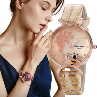 mobile bee women fashion watches luxury diamond ladies quartz wristwatches casual white women leather clock zegarek damski gifts