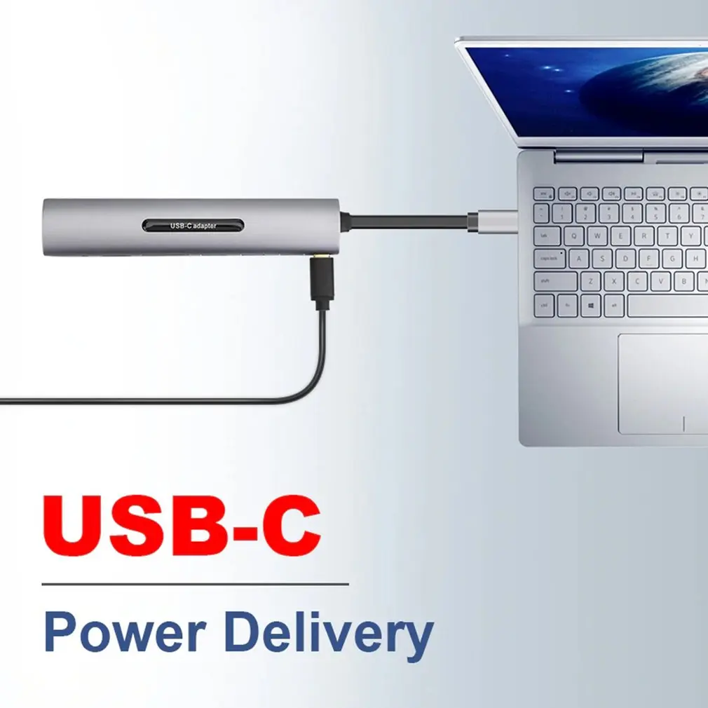 USB C док-станция thunderbolt 3 Type-c к HDMI VGA TF SD карта с 5 AUX аудио jack HD конвертер адаптер |
