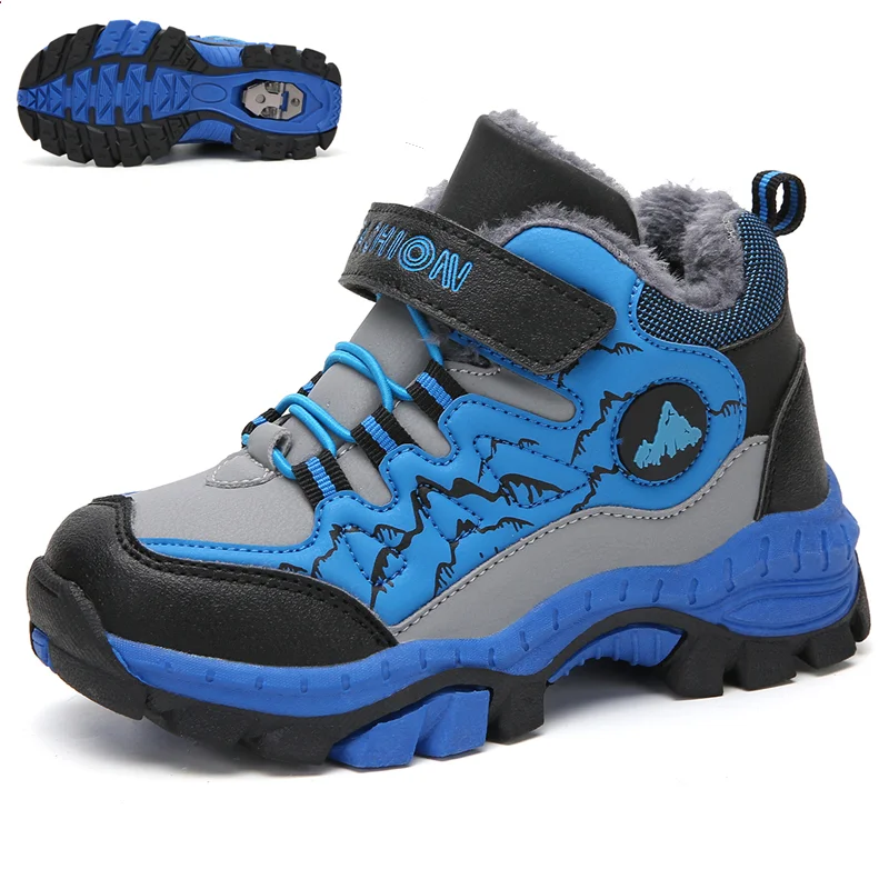 Зимние водонепроницаемые ботинки для мальчиков и девочек теплые Нескользящие