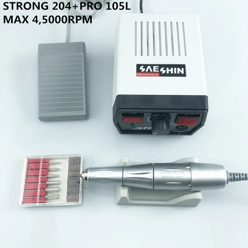 Фрезер Strong 45000 210 PRO105L Электрический для ногтей аппарат маникюра и педикюра