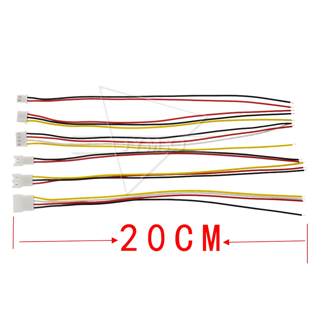 10 шт. JST XH2.54 2/3/4/5/6 Pin шаг 2,54 мм Кабельный разъем XH штекер мужской и женский шнур для зарядки батареи 200 мм Длина 26AWG