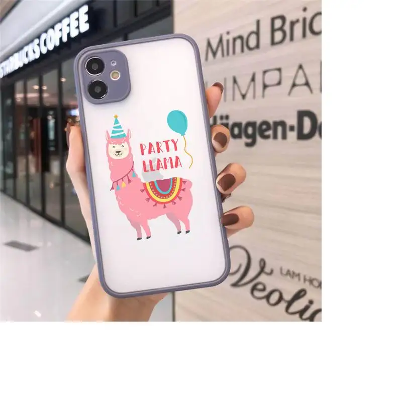 

Alpaca cute cartoon animal Phone Cases matte transparent For iphone 7 8 11 12 plus mini x xs xr pro max cover