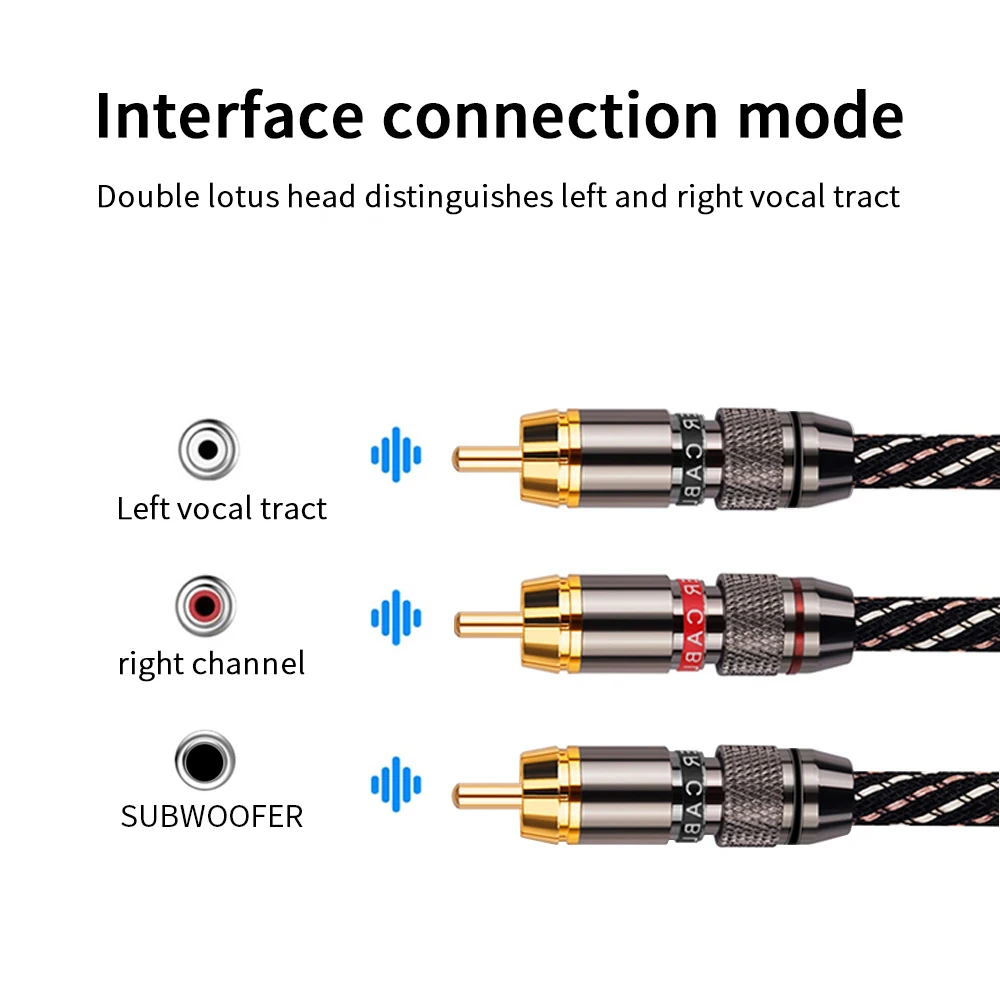 YYAUDIO 1 пара аудиокабелей RCA к 2 кабель для подключения штекер сплиттер папа-папа Aux