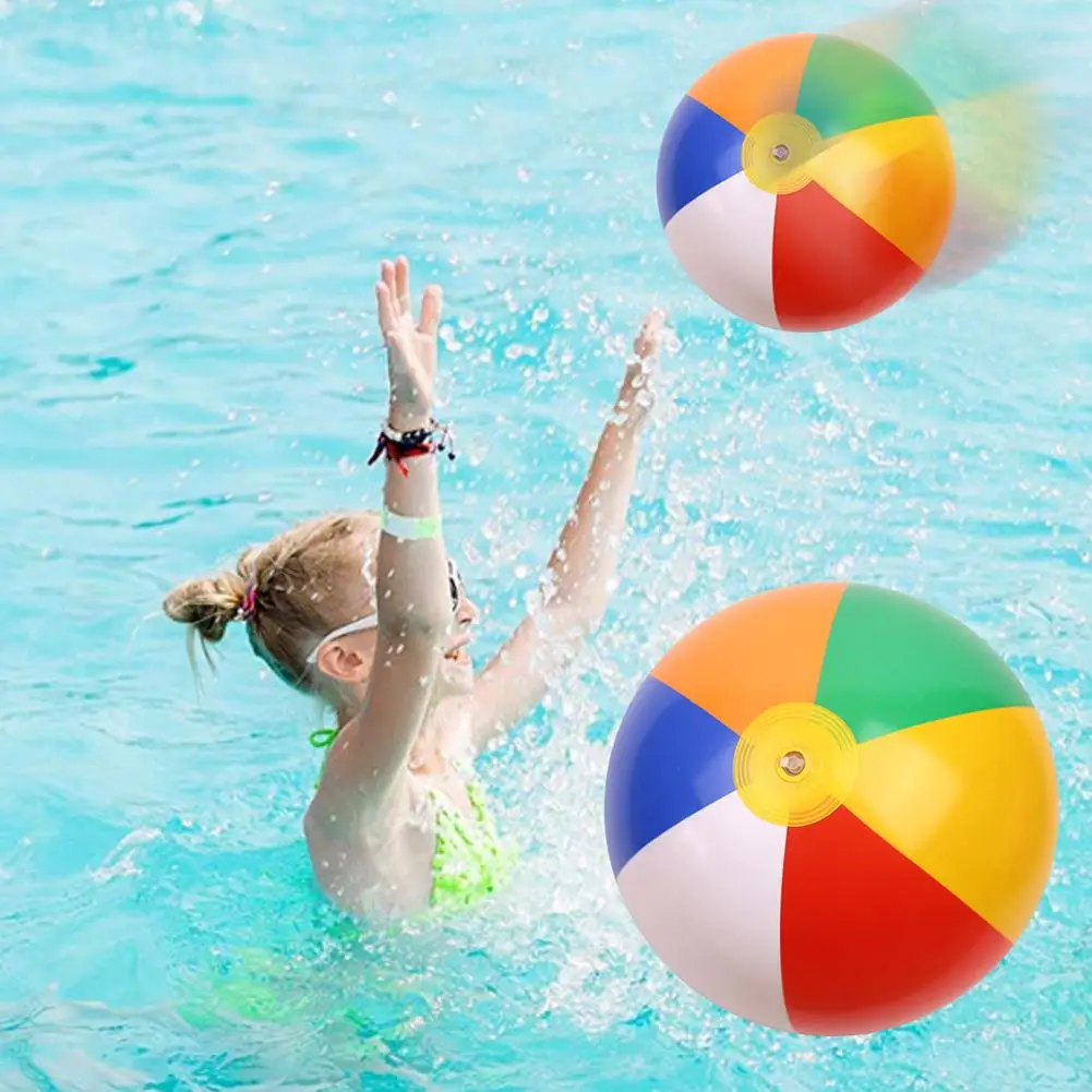 

1Pc Portable 12/14/16/19/24inch Colorful Inflatable Floating Bouncing Ball Beach Pool Party Kids Favorable Water Toy Easy to Use