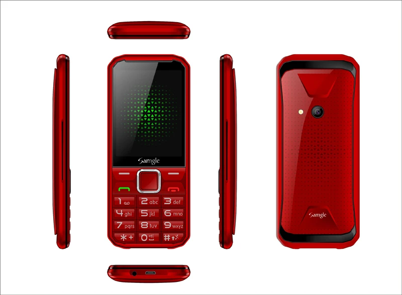 Red Samgle Senior мобильный телефон 3g WCDMA 2," дисплей Тонкий прочный функция телефон Быстрый набор супер долгий режим ожидания фонарик Whatsapp - Цвет: Red