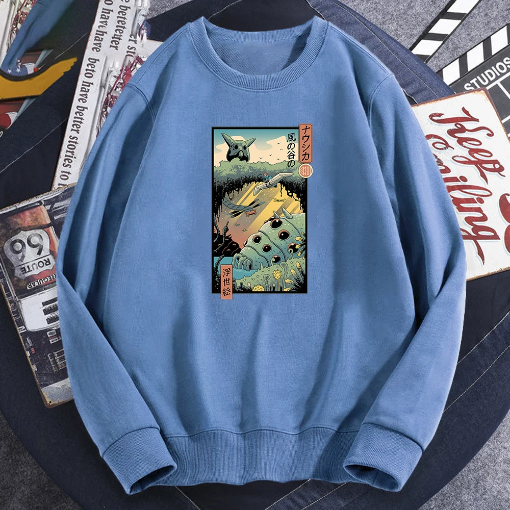 

Ukiyo E Wind Valley Men's Hoodie Crewneck Autumn Hipster Pullover Japanese Anime Style Men Sweatshirts Hip Hop Harajuku Clothes
