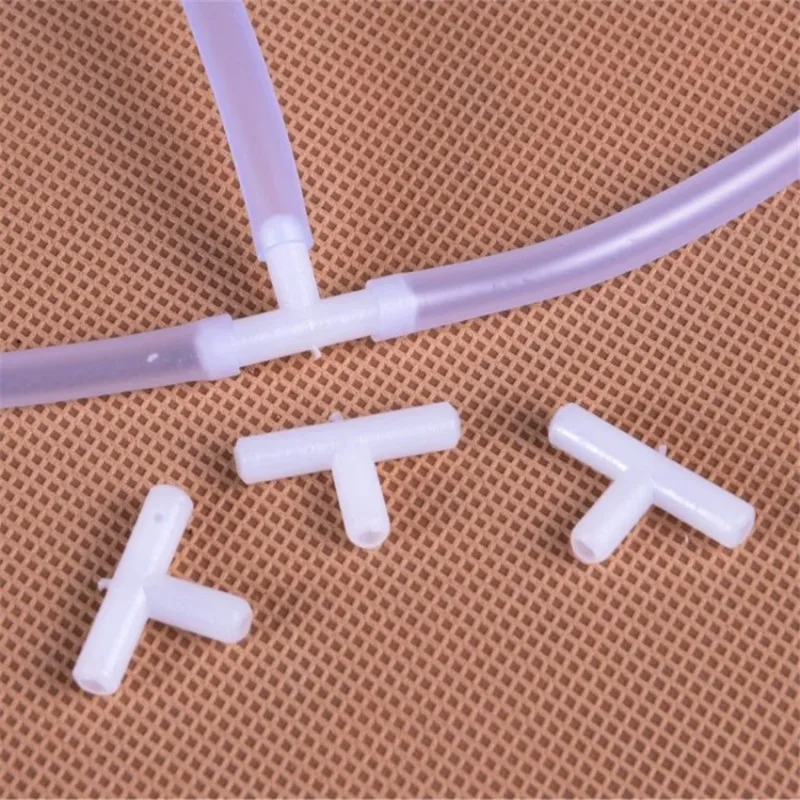 4mm Plastic T Shape Tee 3 Way Hose Joints Fish Tank Aquarium Air Pump Tubing Connectors Accessories Supplies | Дом и сад