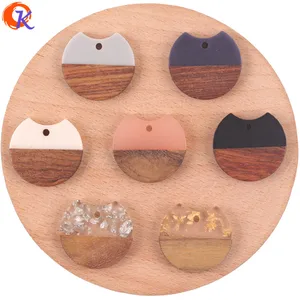 Дизайн сердечника 50 шт 23*25 мм Сделай Самручная работаамулетынатуральное дерево и смолакруглая формаАксессуары для ювелирных изделийСерьги