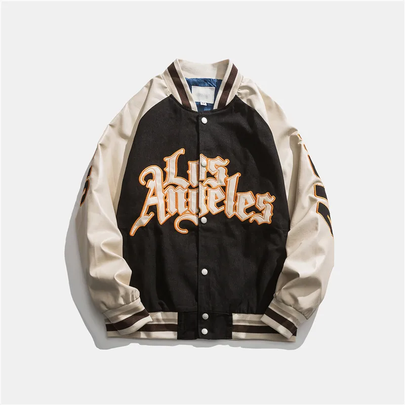 

Spring Autumn Embroidery Baseball Jacket Women Men's Couple Bomber Coat Hip Hop Style Varsity Street Unisex Race Man Clothes