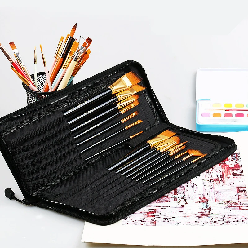 15 шт. нейлоновая ворсистая Ткань Кисть для гуаши акриловая масляная кисть Набор