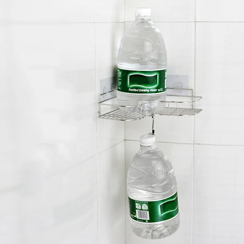 

Bathroom Corner Shower Rack Stainless Steel Triangular Shampoo Soap Storage Shelves J8