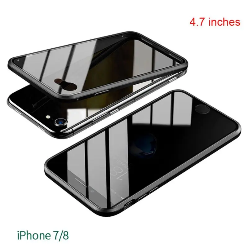 IP7 8 black Оболочка всего тела Магнитный высокой четкости прозрачное закаленное стекло крышка бампер Чехол протектор экрана для lPhone 11 - Цвет: IP7 8 black