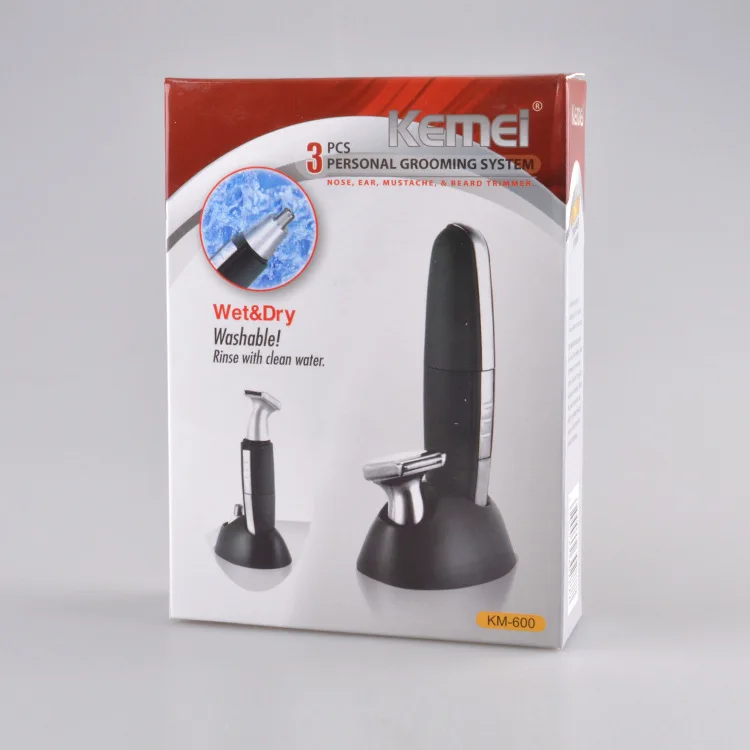 KM-600 Электрический триммер для волос в носу оптовая продажа нож 2-в-1 бесшумный
