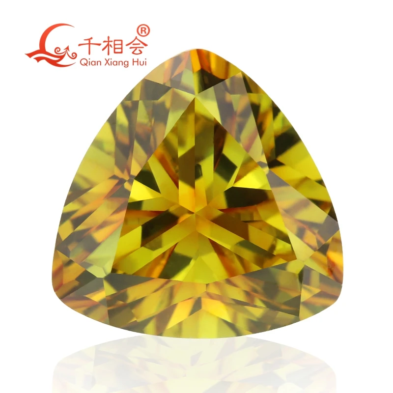 Триллион формы синтетический желтый oclor zultanite cz свободный камень оптовая продажа турецких украшений диаспор
