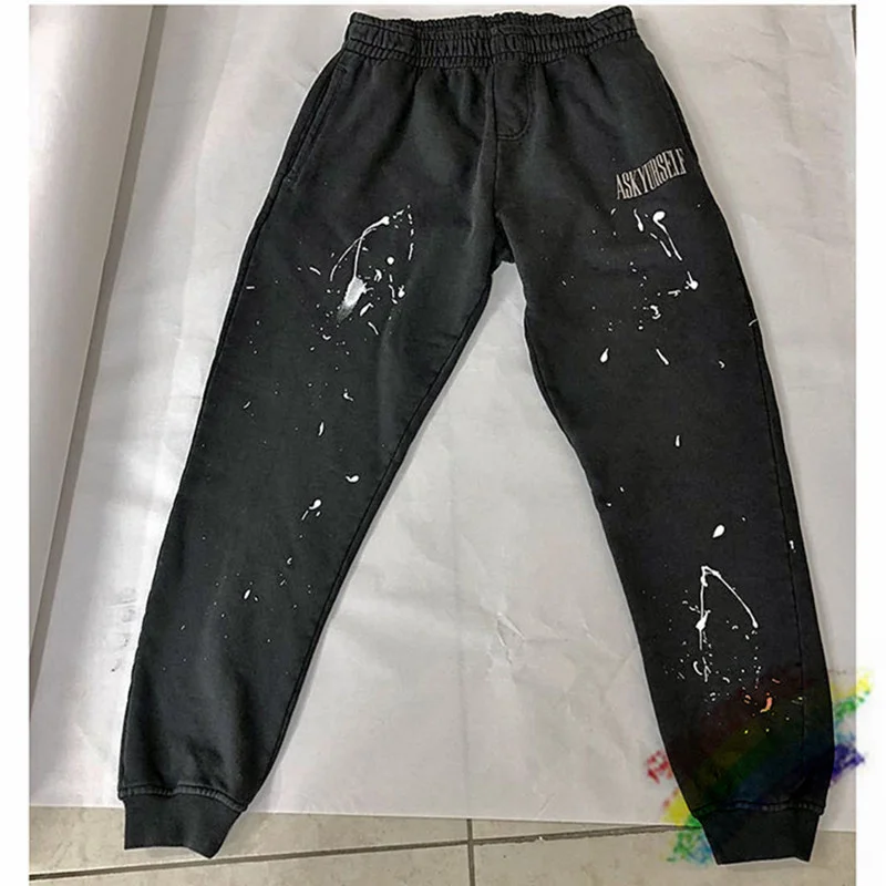 

Manual Splash ink ASKYURSELF Sweatpants Men Women 1:1 Top Quality Jogger Drawstring Pants ASKYURSELF Sweatpants