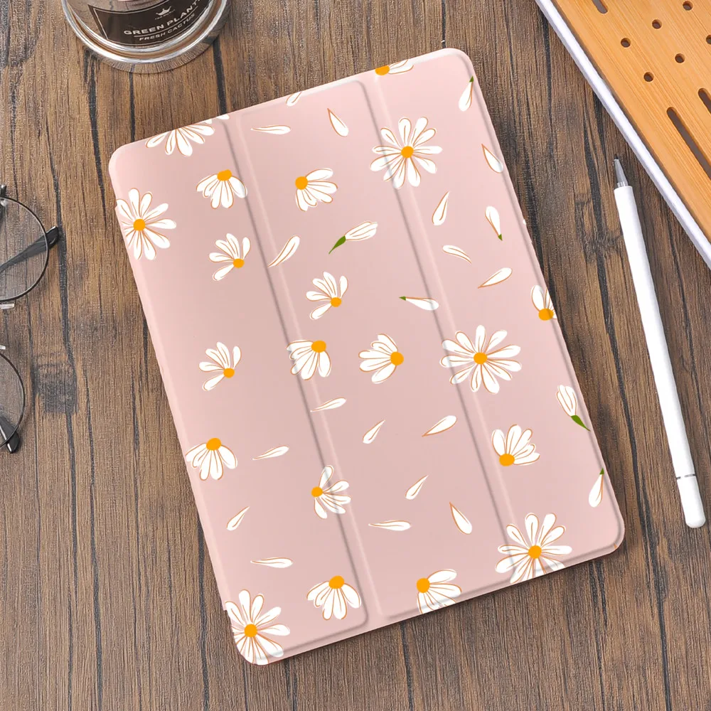 Cute Daisy Flowers for iPad 8th Generation Case Pro 12.9 2020 Mini 5 Silicone 10.2 7th Pro 11 Funda Air 4 Case Air 2 10.5 6th