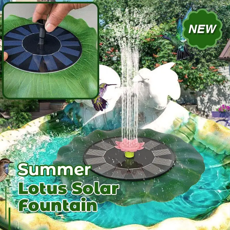 

Floating Solar Fountain Garden Waterfall Fountain Pool With Solar-Battery 2.5W Panel Kit Heads Garden Decor Dropshipping