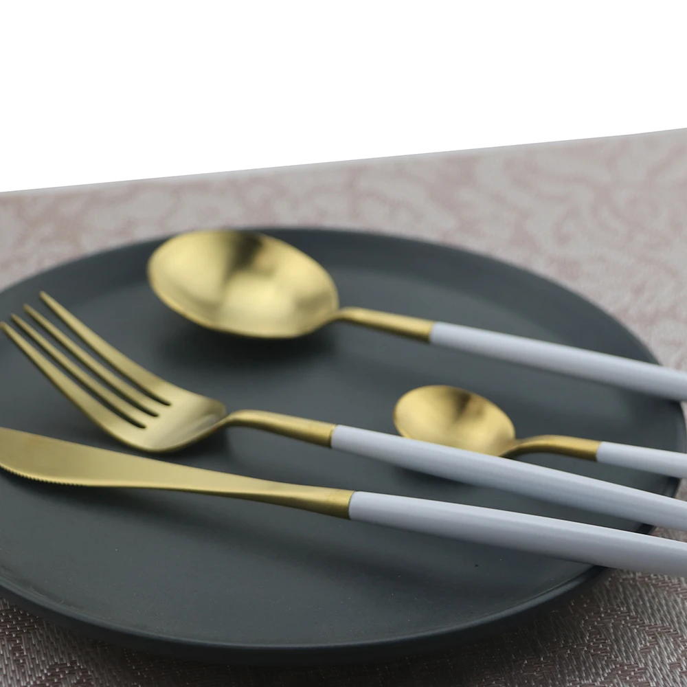 24pcs/lot Metal Dinnerware Set 304 Stainless Steel Home Party Flatware Knife Fork Spoon Teaspoon Kitchen Tableware | Дом и сад