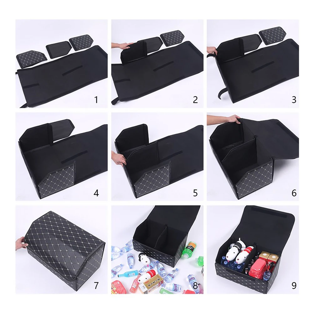 TOSPRA Многофункциональный складной органайзер для хранения багажника автомобиля