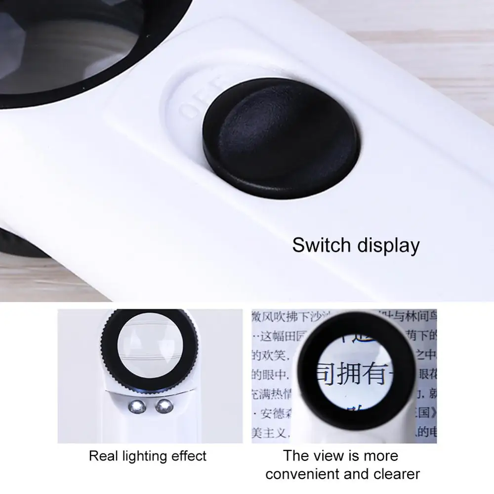 Ручная лупа ручной увеличительный прибор с 40-кратным увеличением со