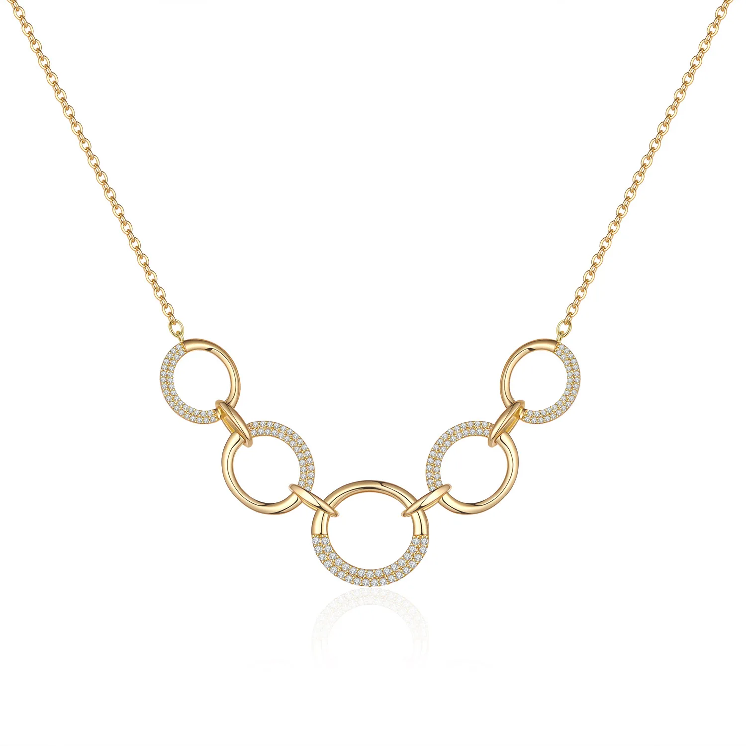 

Symmetrical Round Combination Necklace Summer Women Meek Advanced Simple Style Grace Cubic Zirconia Copper Feast Ball Wed
