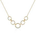 Симметричное круглое комбинированное ожерелье, летнее женское скромное продвинутое простое стильное изящество, медное праздничное ожерелье с кубическим цирконием