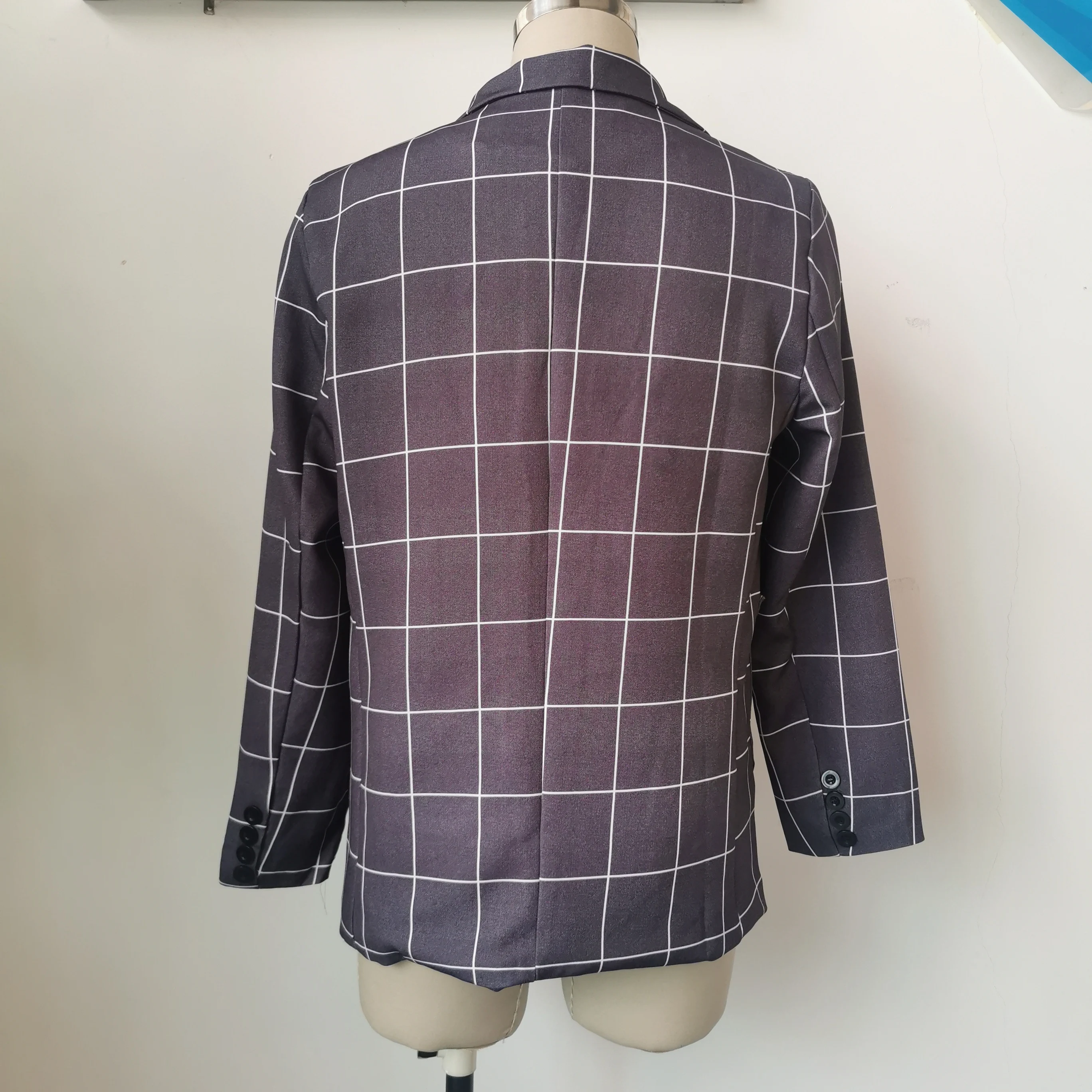 Blazer Tops Men New Male Lattice Jacket Europe Style Slim Fit Casual Fashion Trend Stylish Fall Plaid Clothing | Мужская одежда