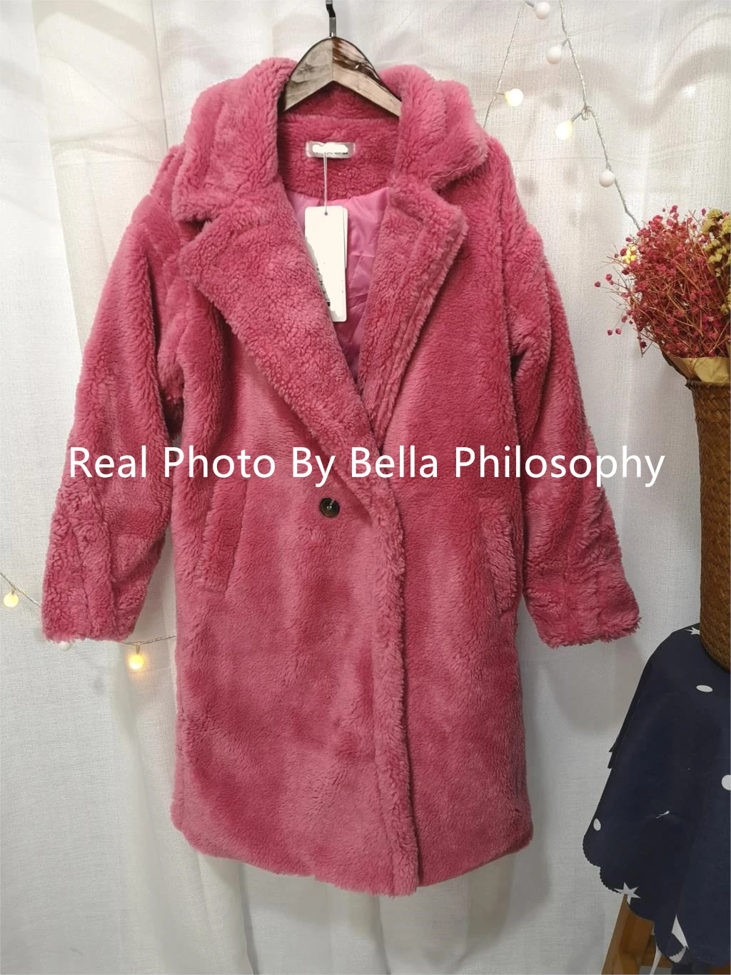 

Bella Philosophy Women Winter Faux Fur Warm Long Coat Long Sleeve Female Thick Teddy Bear Coat Casual Loose Oversize Outwears