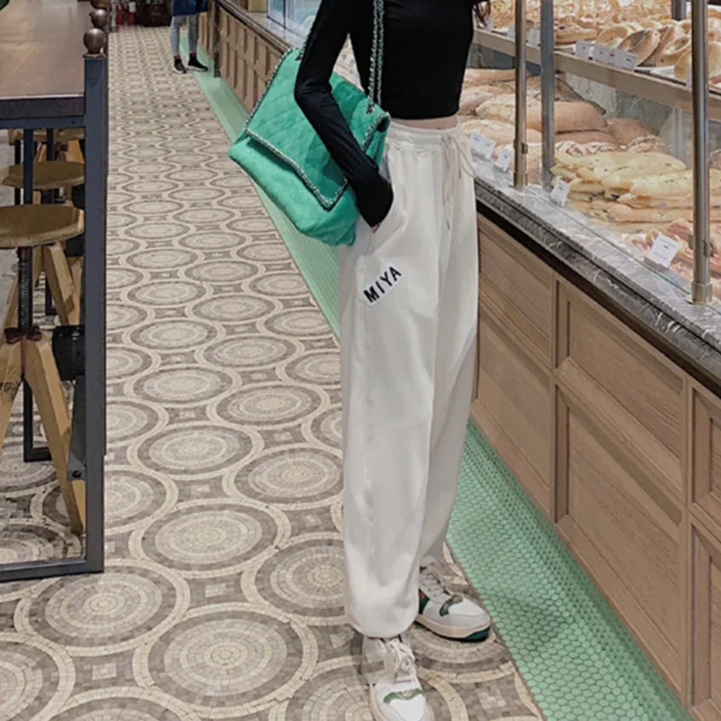 

Женские длинные широкие брюки C854, бежевые свободные брюки с высокой талией и карманами, весна-осень 2022