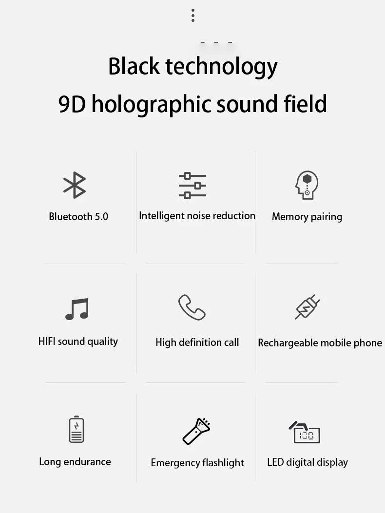 

2021New Bluetooth 5.0 Earphones TWS Wireless Earbuds Touch Control 3 in 1 Power Bank/Flashlight/Headset For Smart Phone