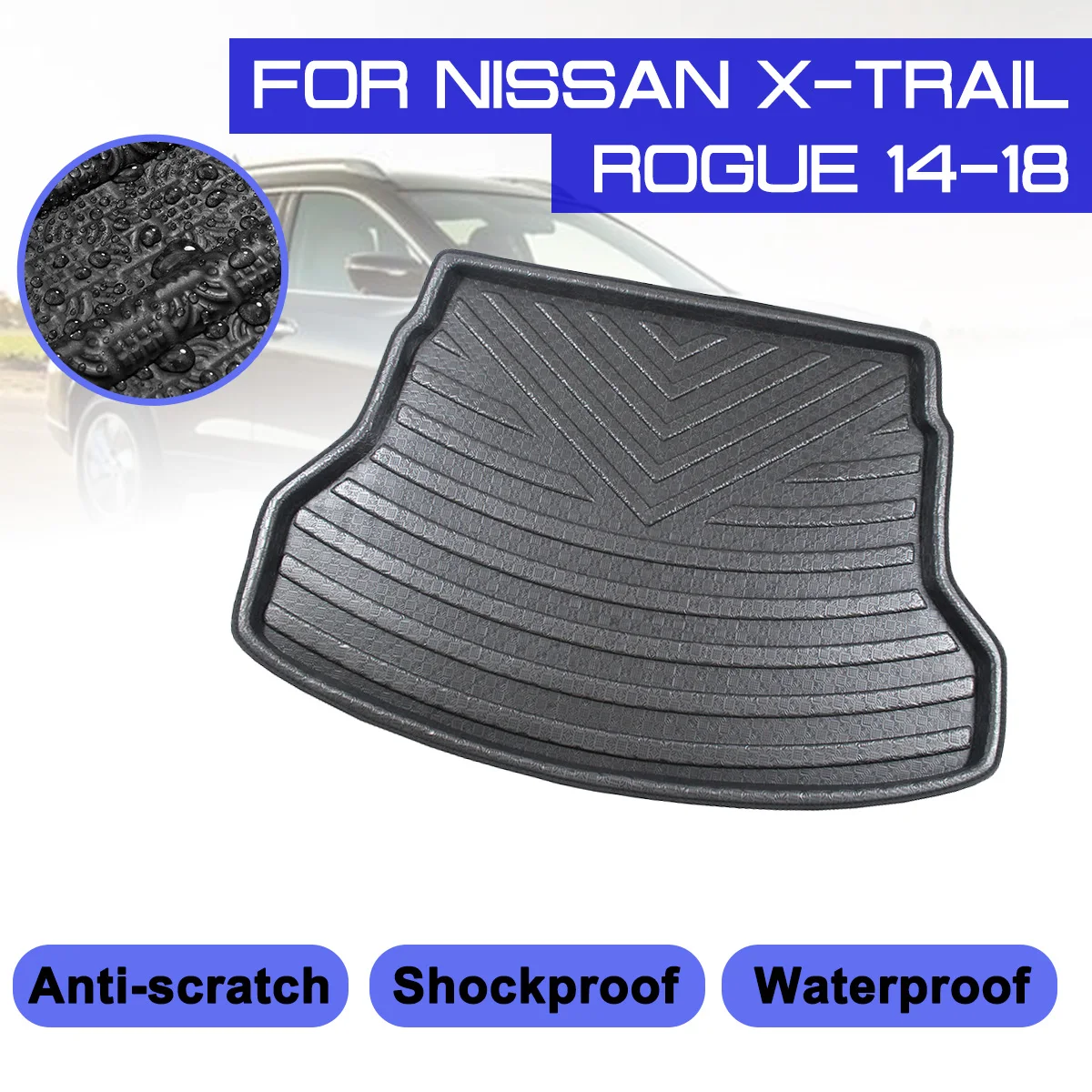 Car Floor Mat Carpet For Nissan X-Trail Rogue 2014 2015 2016 2017 2018 Rear Trunk Anti-mud Cover | Mats