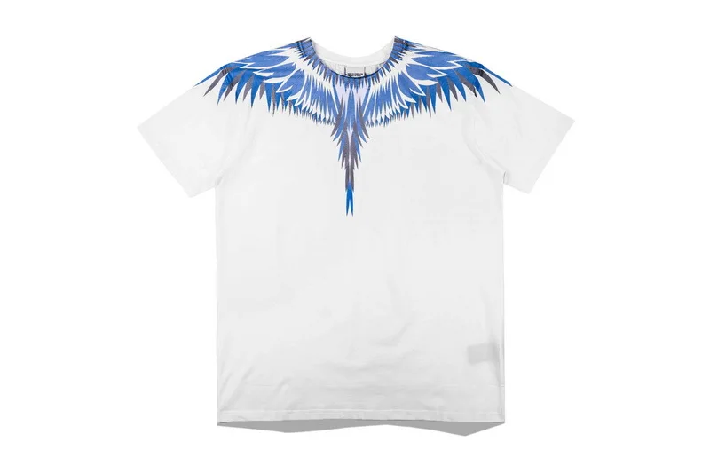 

Summer new fashion brand MB wing short sleeve T-shirt women loose color feather coat men's and women's half