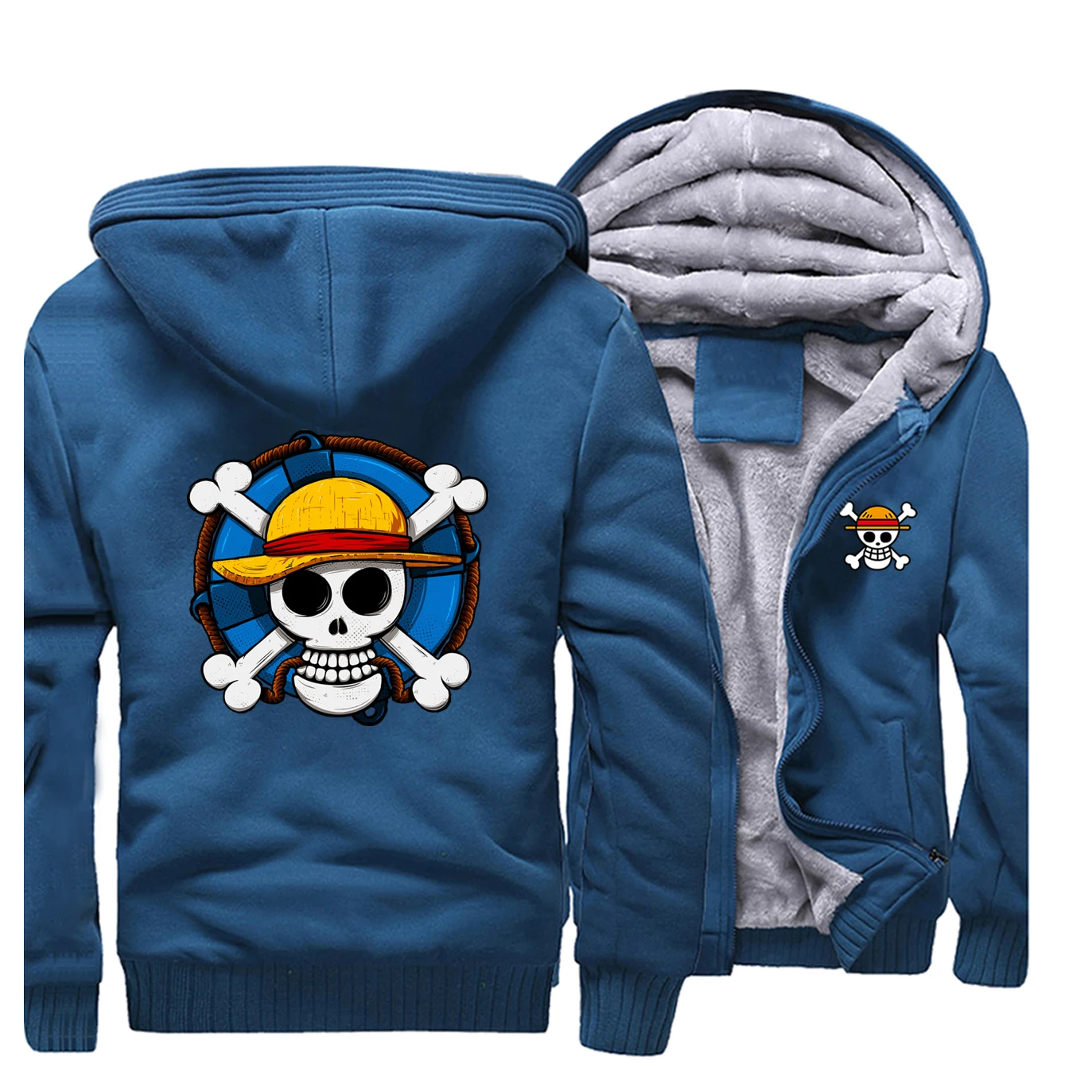 

Japan Anime Winter 2019 Hot Sale Hoodies Cartoon Skull One Piece Fashion Sweatshirts Men Raglan Hip Hop Warm Clothing Streetwear