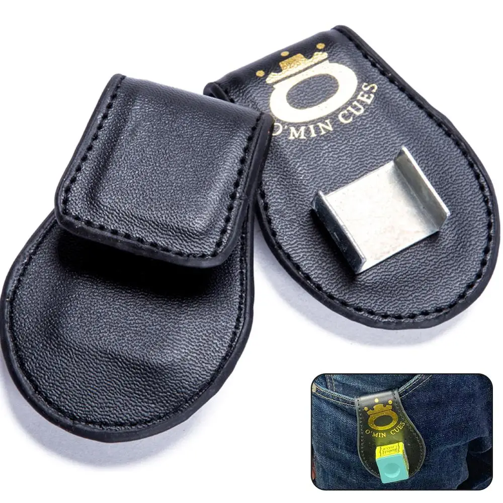 

High Quality Pool Billiards Snooker Accessories Leather Magnetic Belt Clip Chalk Holder Accessory Random Color Delivery