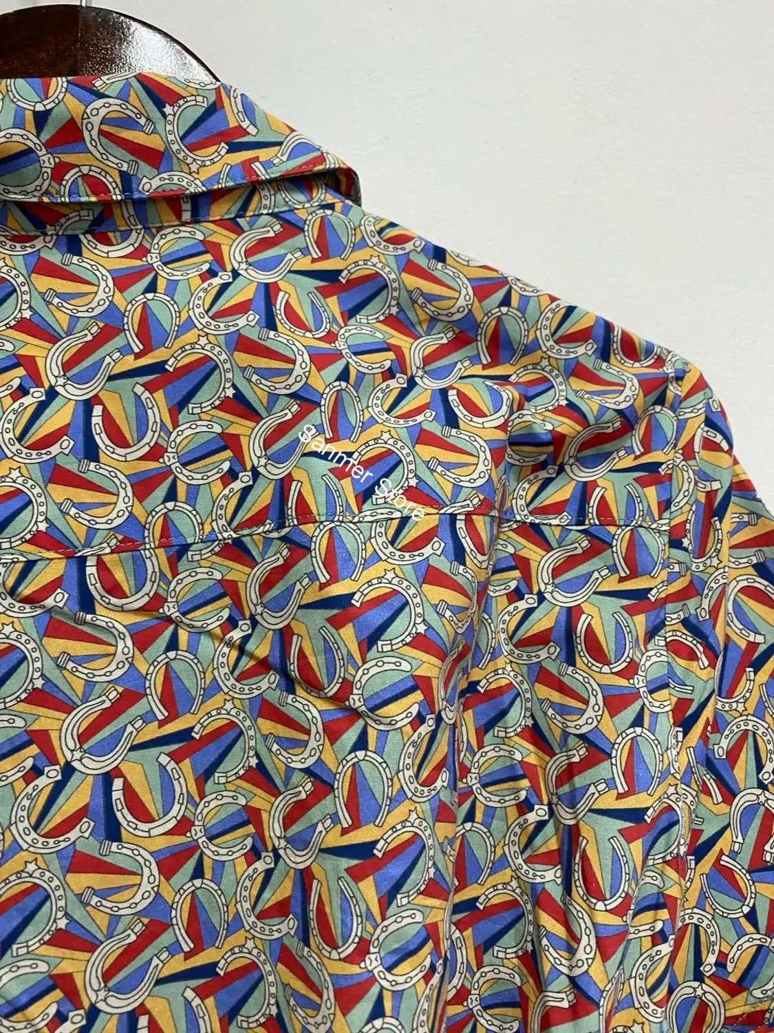 

Women's Cotton Knee-length Dress Turn-down Collar Printed Short Sleeve Sashes Spring Summer Lady Lace-up Robes