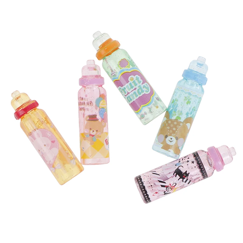 

1Pcs Doll House Miniature Cartoon Milk Bottle Drink Model Props Decorate