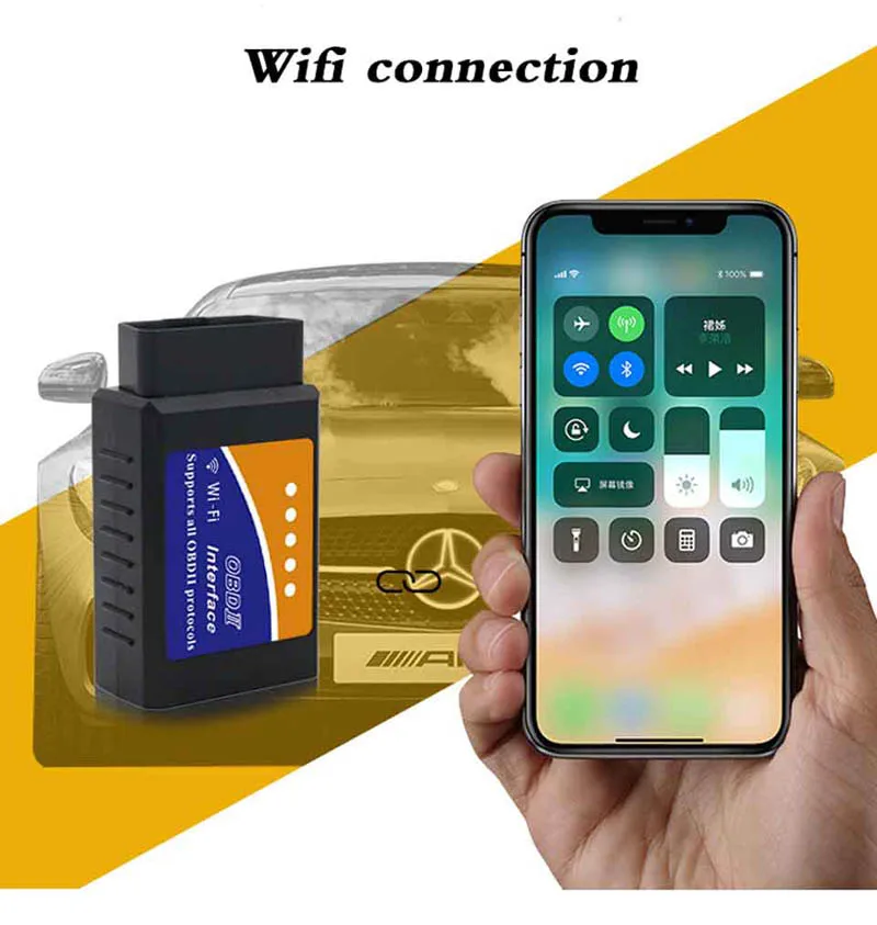 

Автомобильный диагностический сканер OBDII, Wi-Fi, OBD2, elm 327, Wi-Fi 1,5
