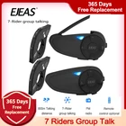 EJEAS Quick7 для 7 мотоциклистов Интерком Bluetooth шлема гарнитуры дистанционное управление Moto intercomunicador с FM радио